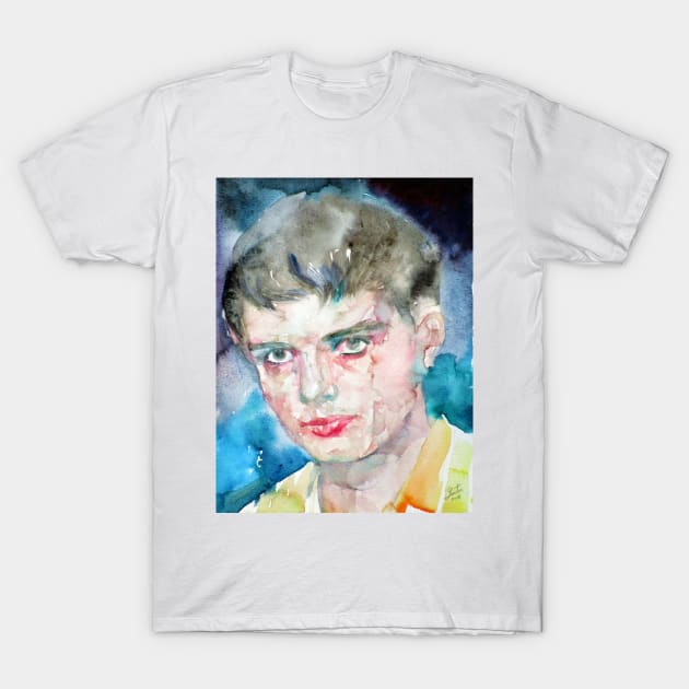 IAN CURTIS watercolor portrait .3 T-Shirt by lautir